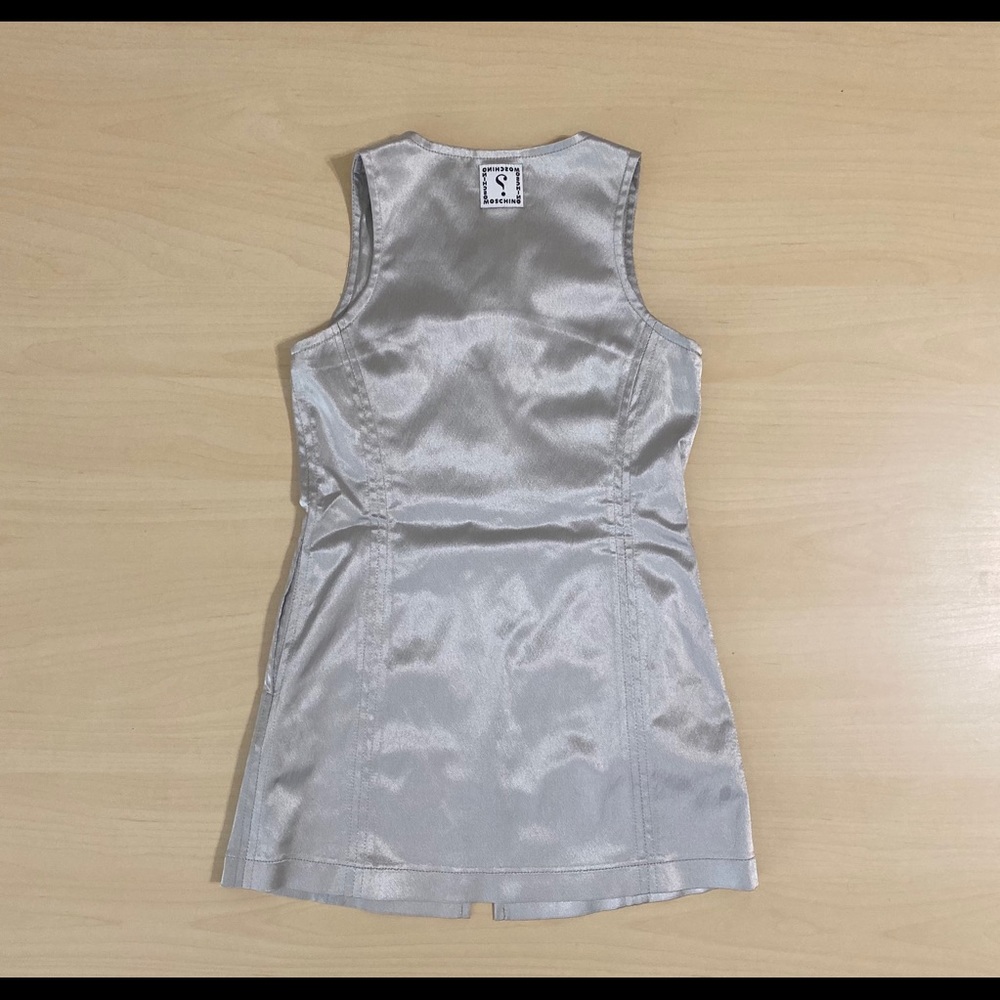 MOSCHINO JUNIOR girls silver satin dress. - Picture 2 of 2